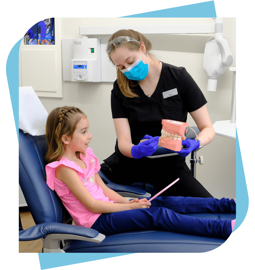 dentist working with a kid